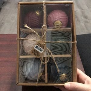 Hallmark Asst Colors Glass Christmas Ball Ornaments Set of 6 ~ New in Box